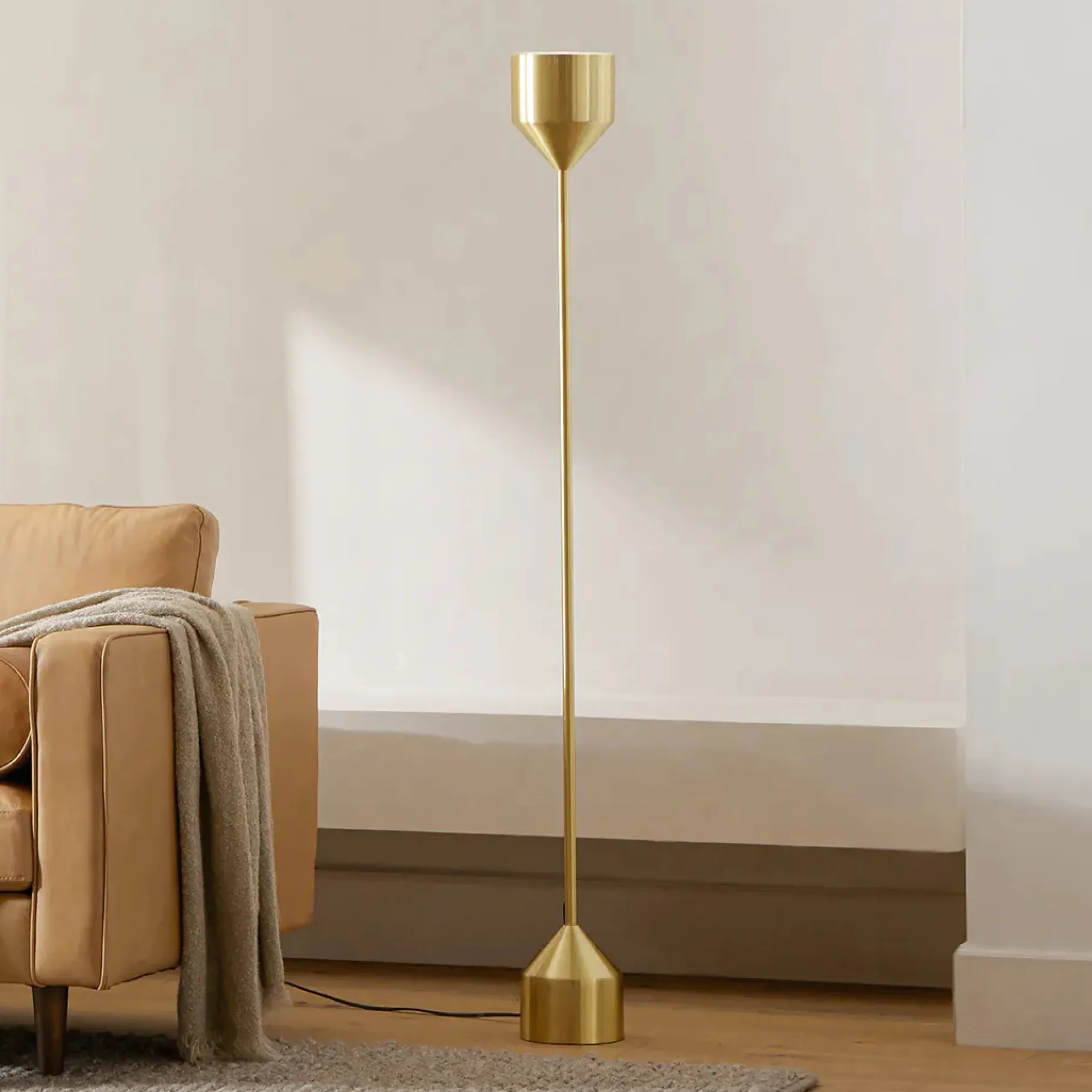 Barbell Floor Lamp - Brass