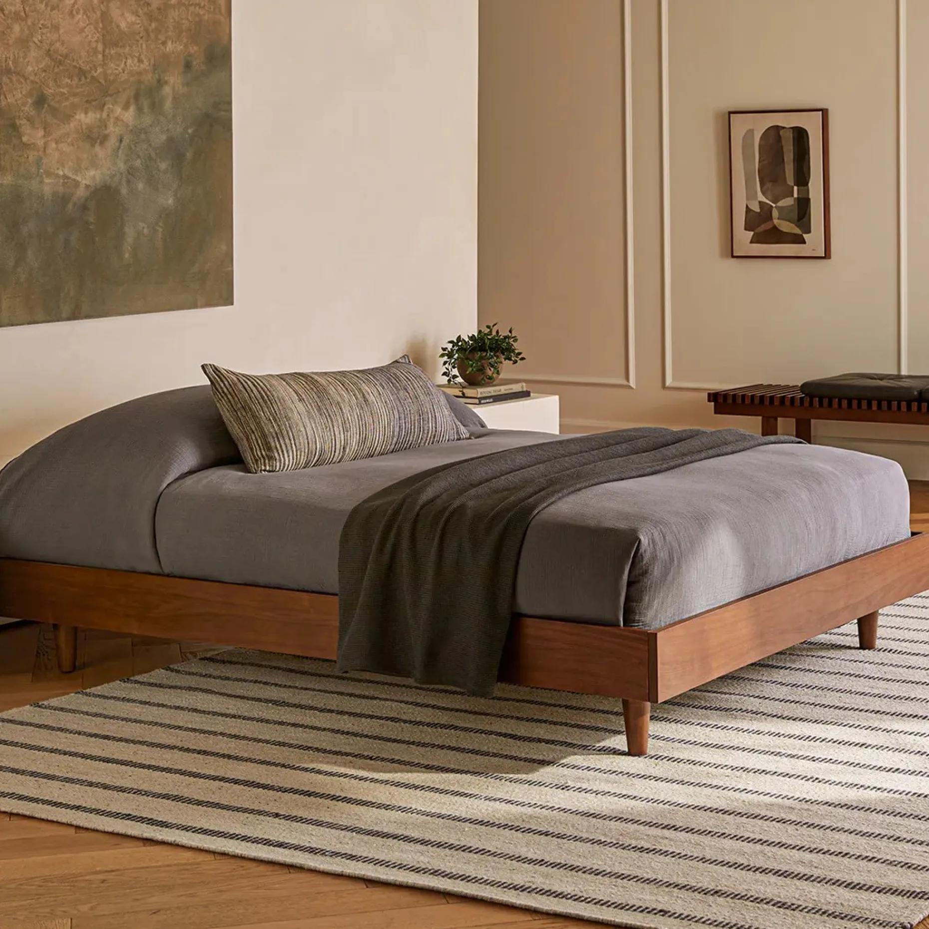 Basi Full Bed Frame - Walnut