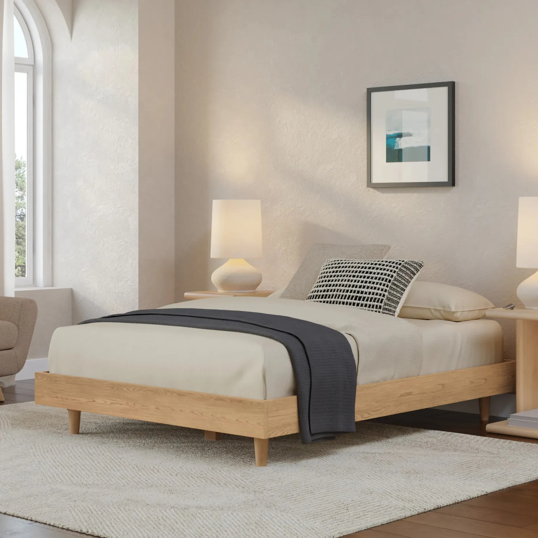 Basi Full Bed Frame - White Oak