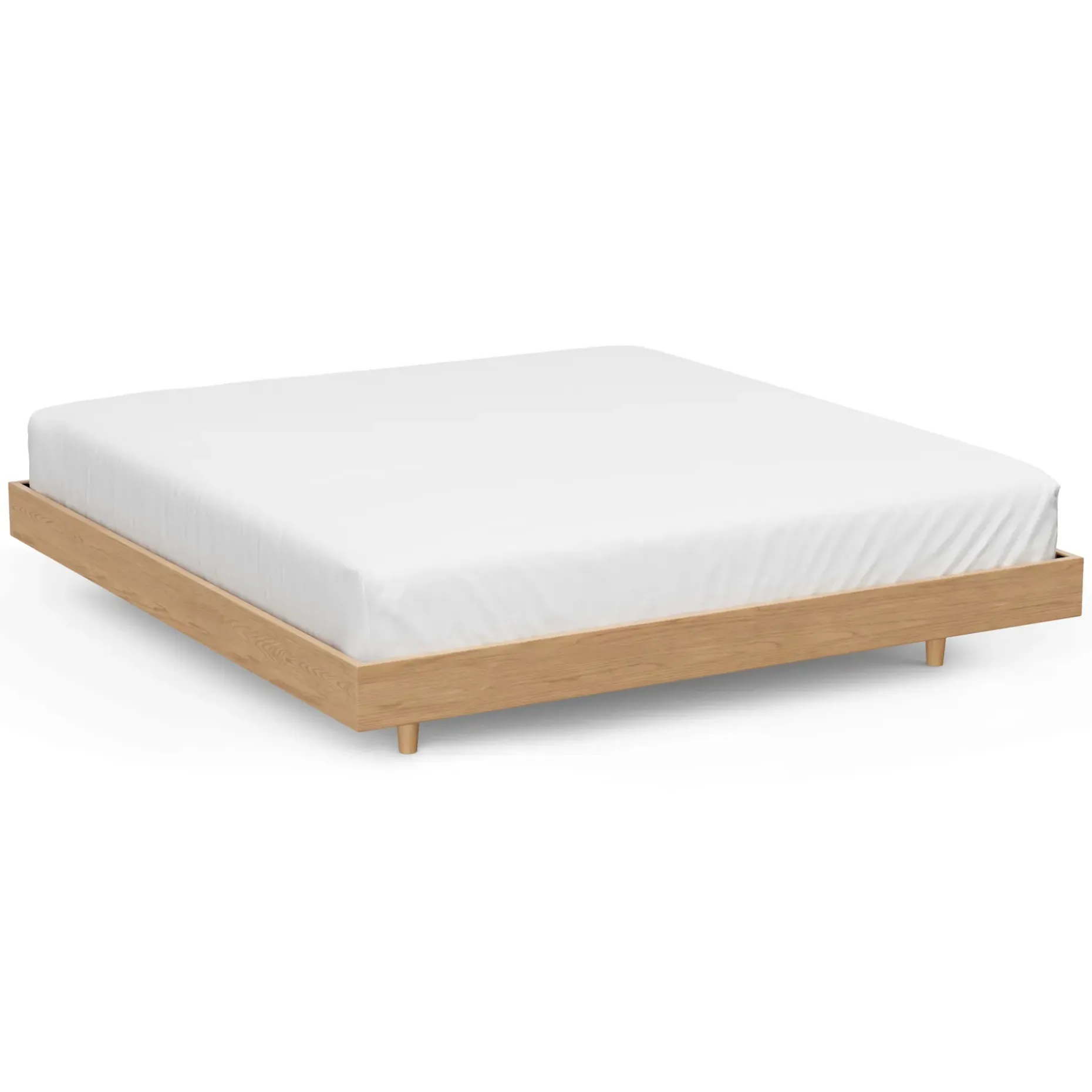 Basi King Bed Frame - White Oak