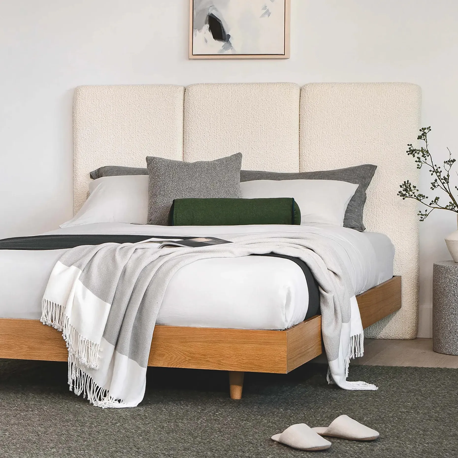 Basi Queen Bed Frame - Oak