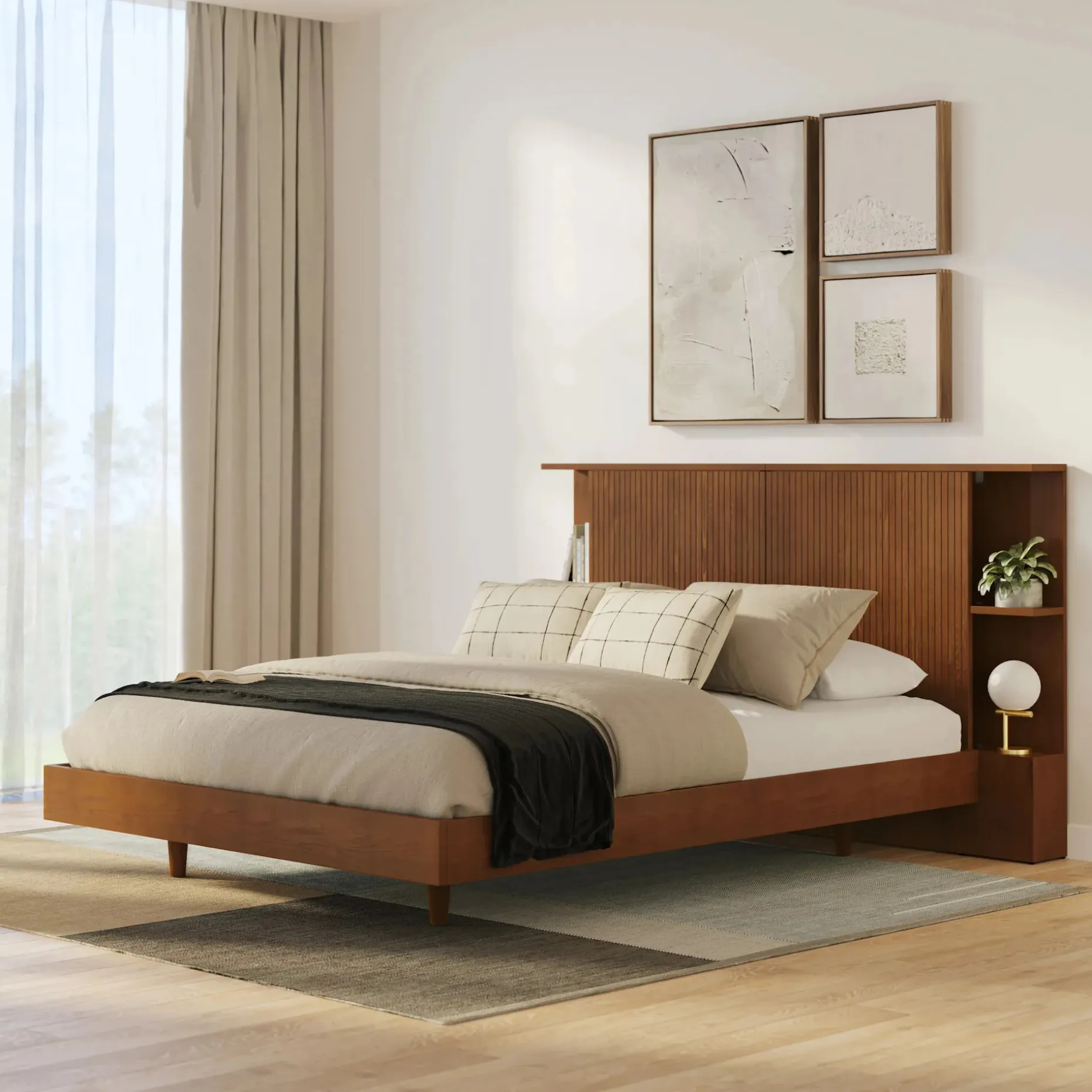 Basi Queen Bed Frame - Oak
