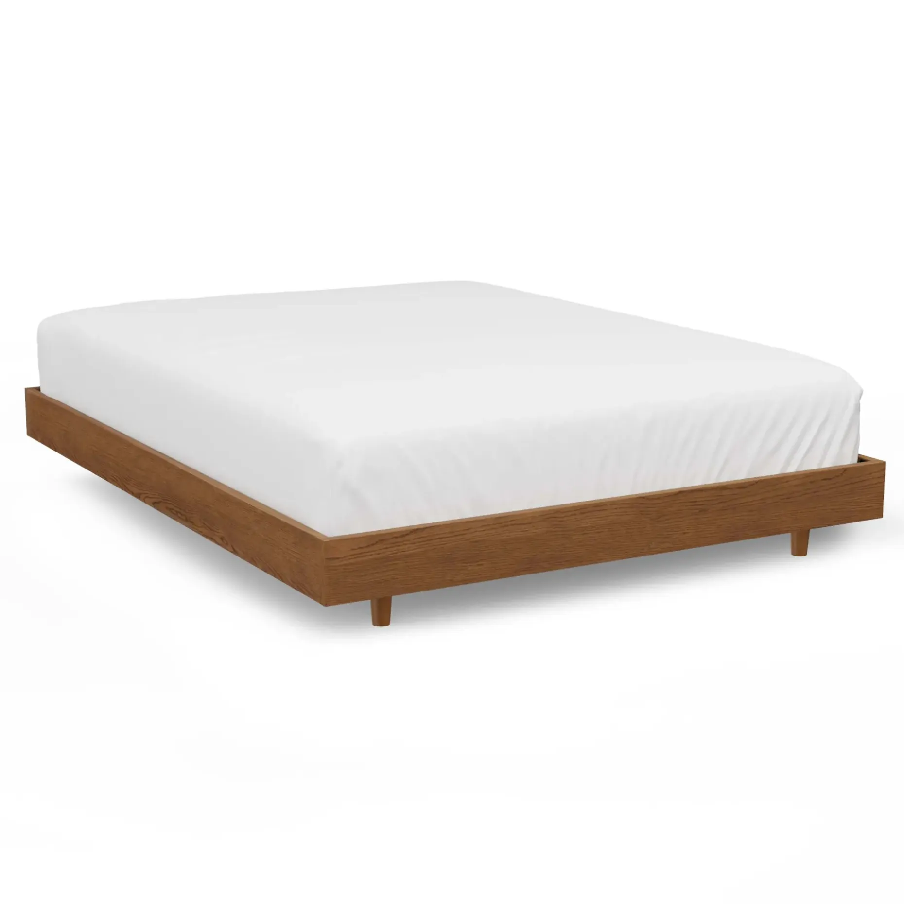 Basi Queen Bed Frame - Smoked Oak