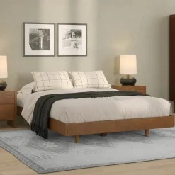 Basi Queen Bed Frame - Smoked Oak