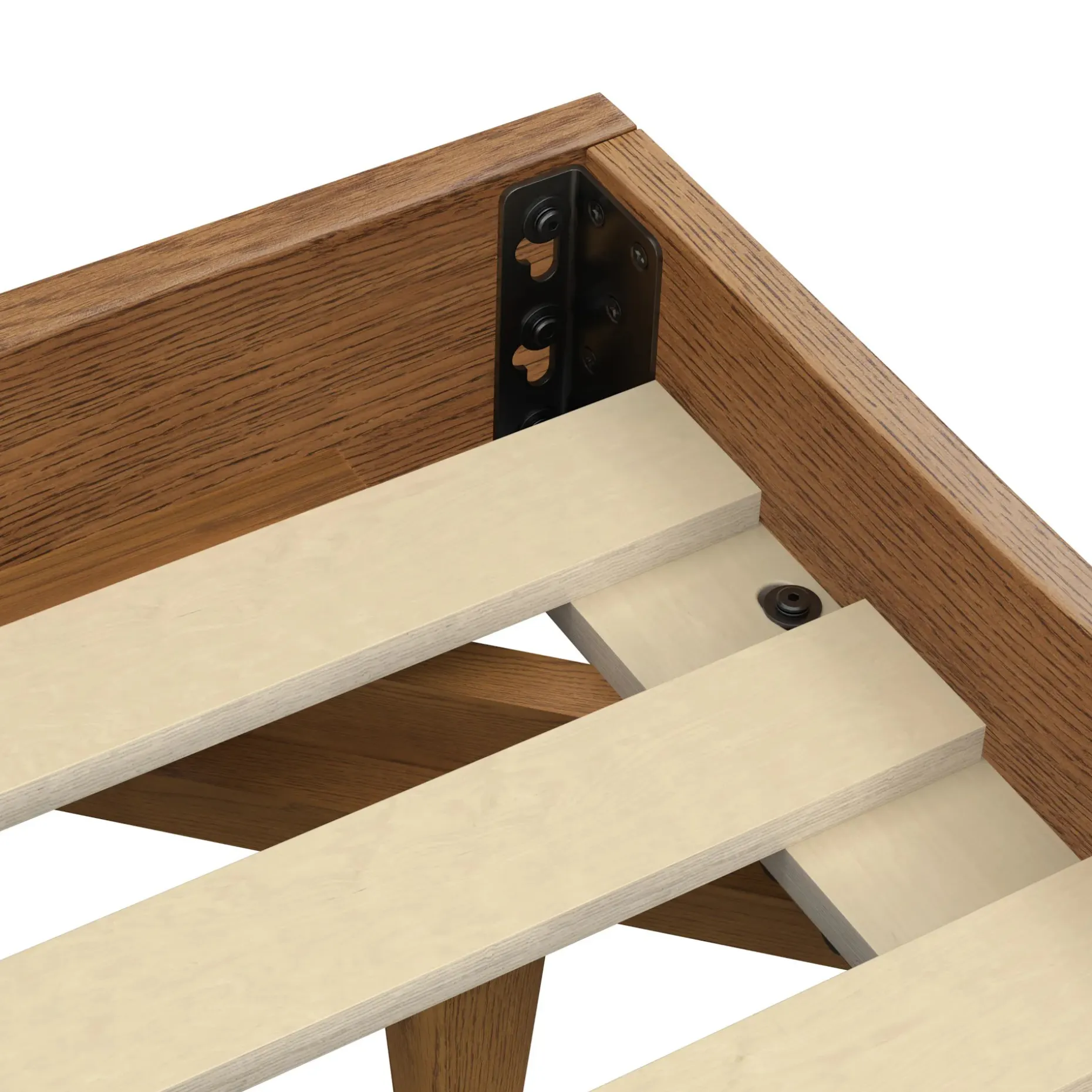 Basi Queen Bed Frame - Smoked Oak