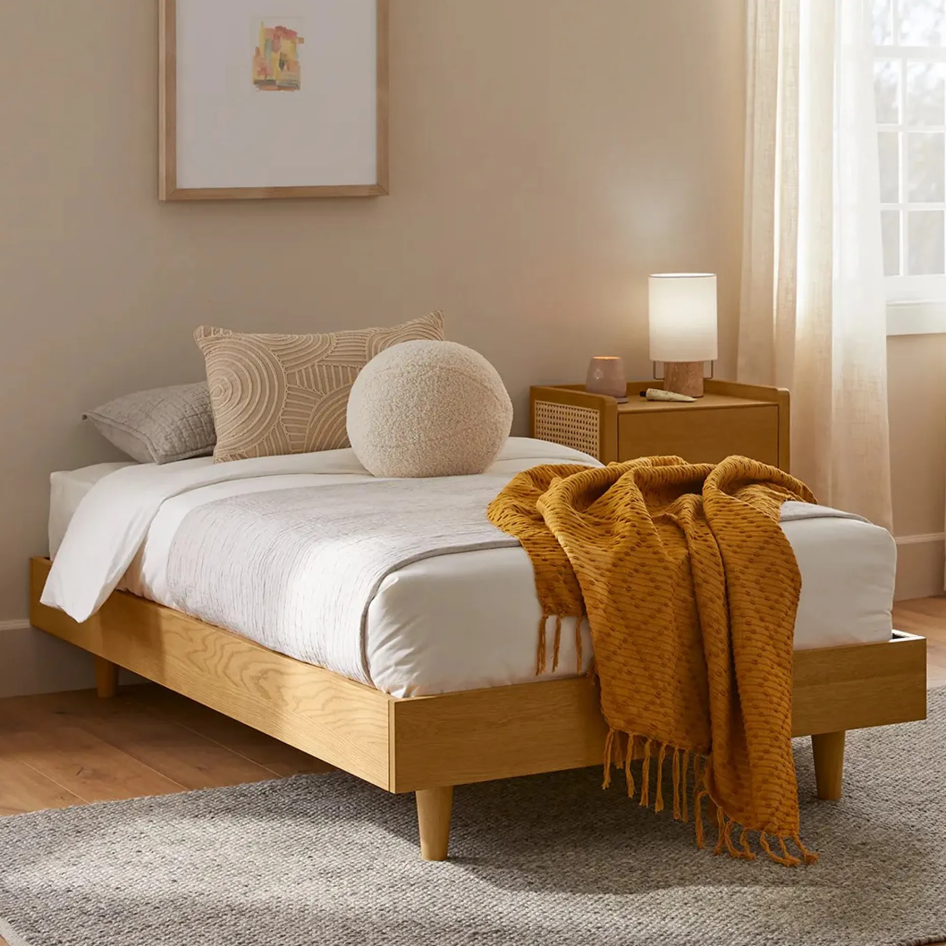 Basi Twin Bed Frame - Oak