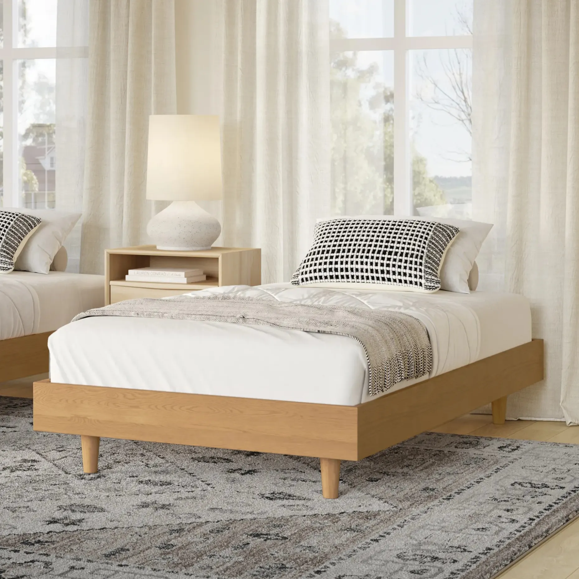 Basi Twin Bed Frame - White Oak