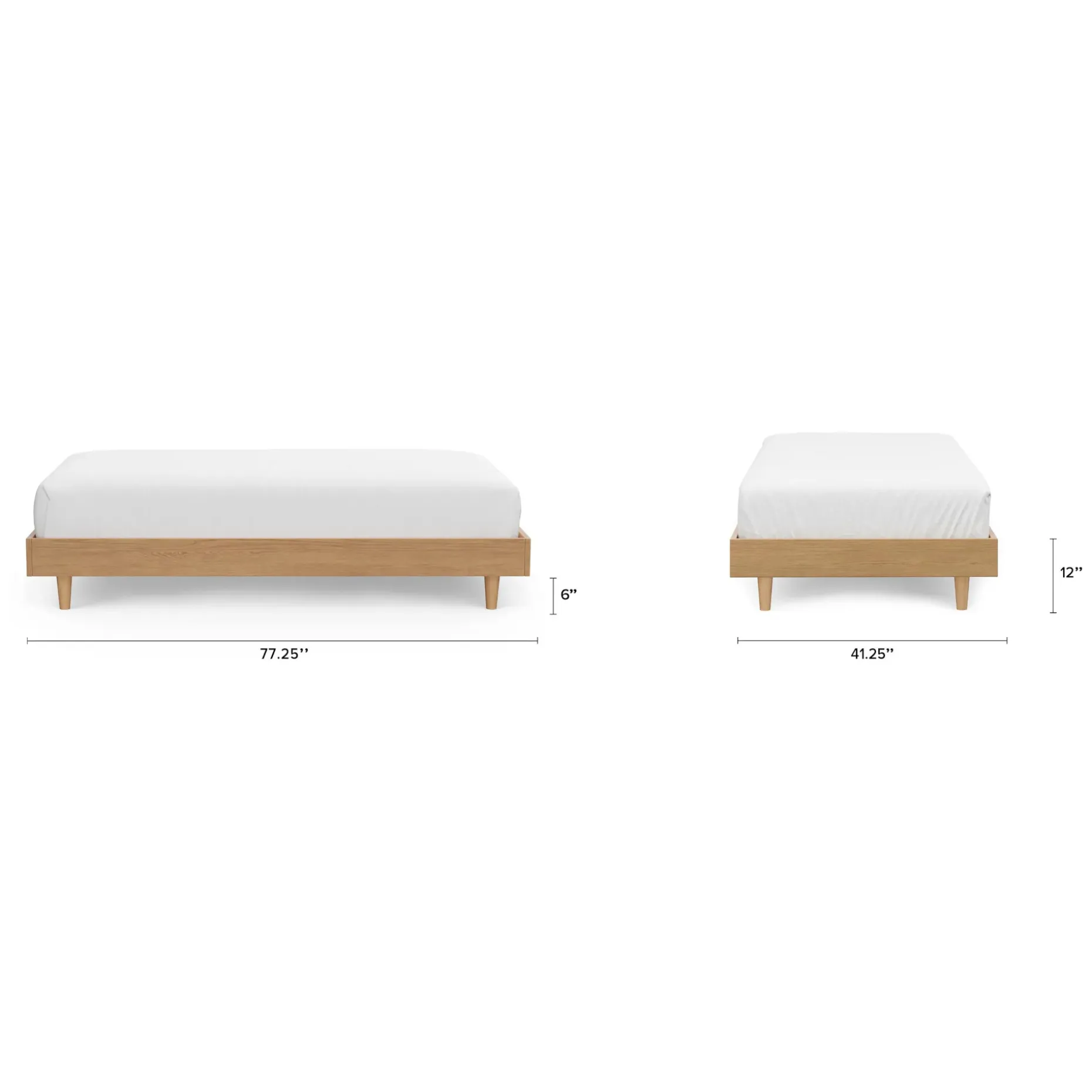 Basi Twin Bed Frame - White Oak