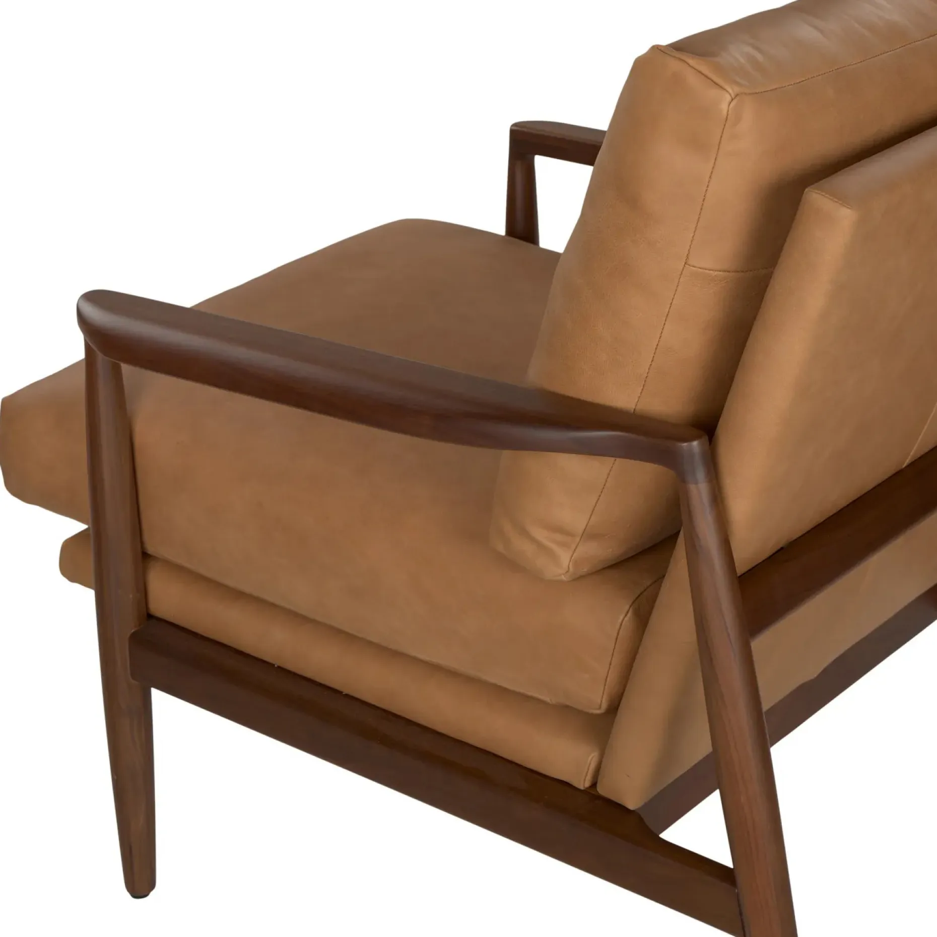Bavel 28.5" Leather Lounge Chair - Charme Tan