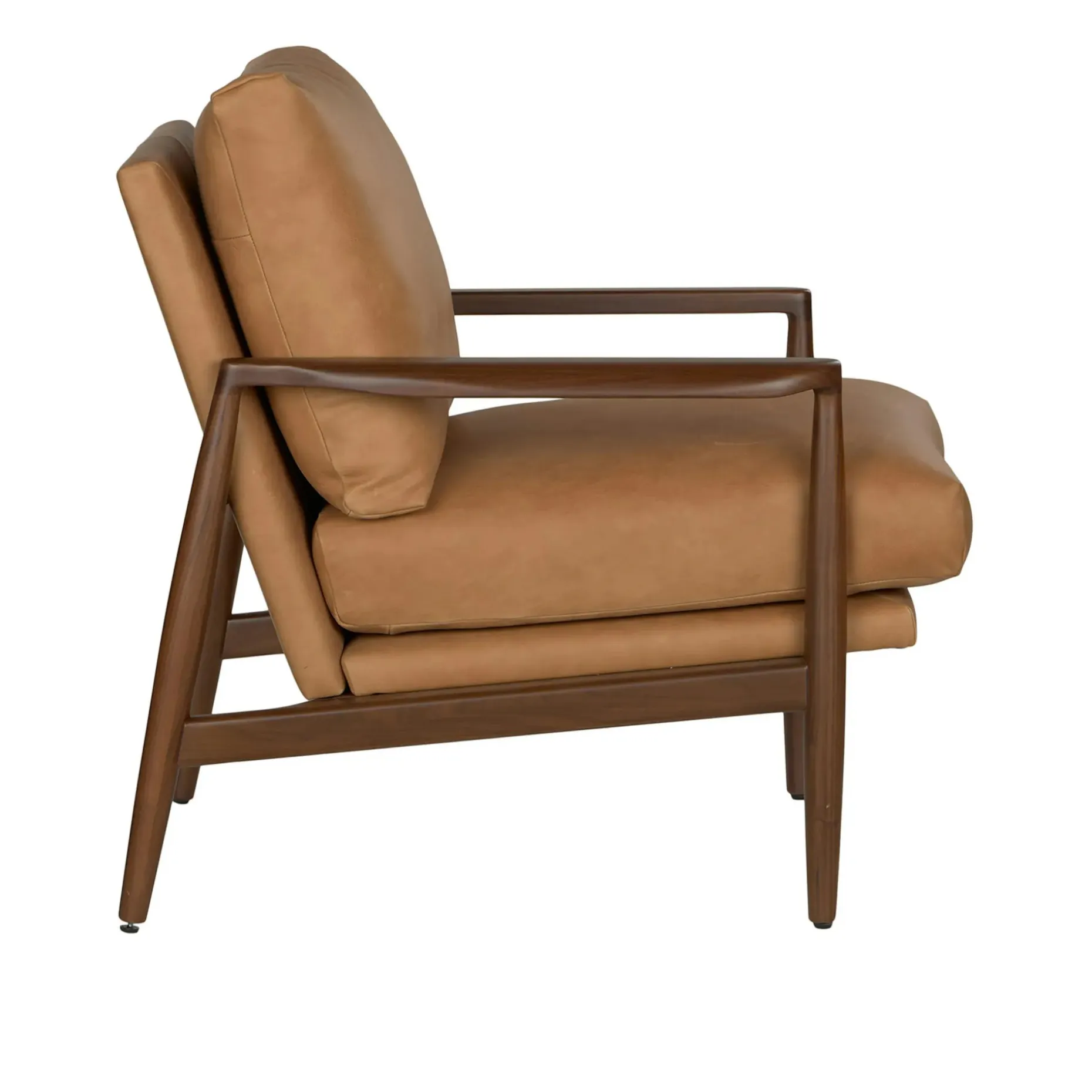 Bavel 28.5" Leather Lounge Chair - Charme Tan