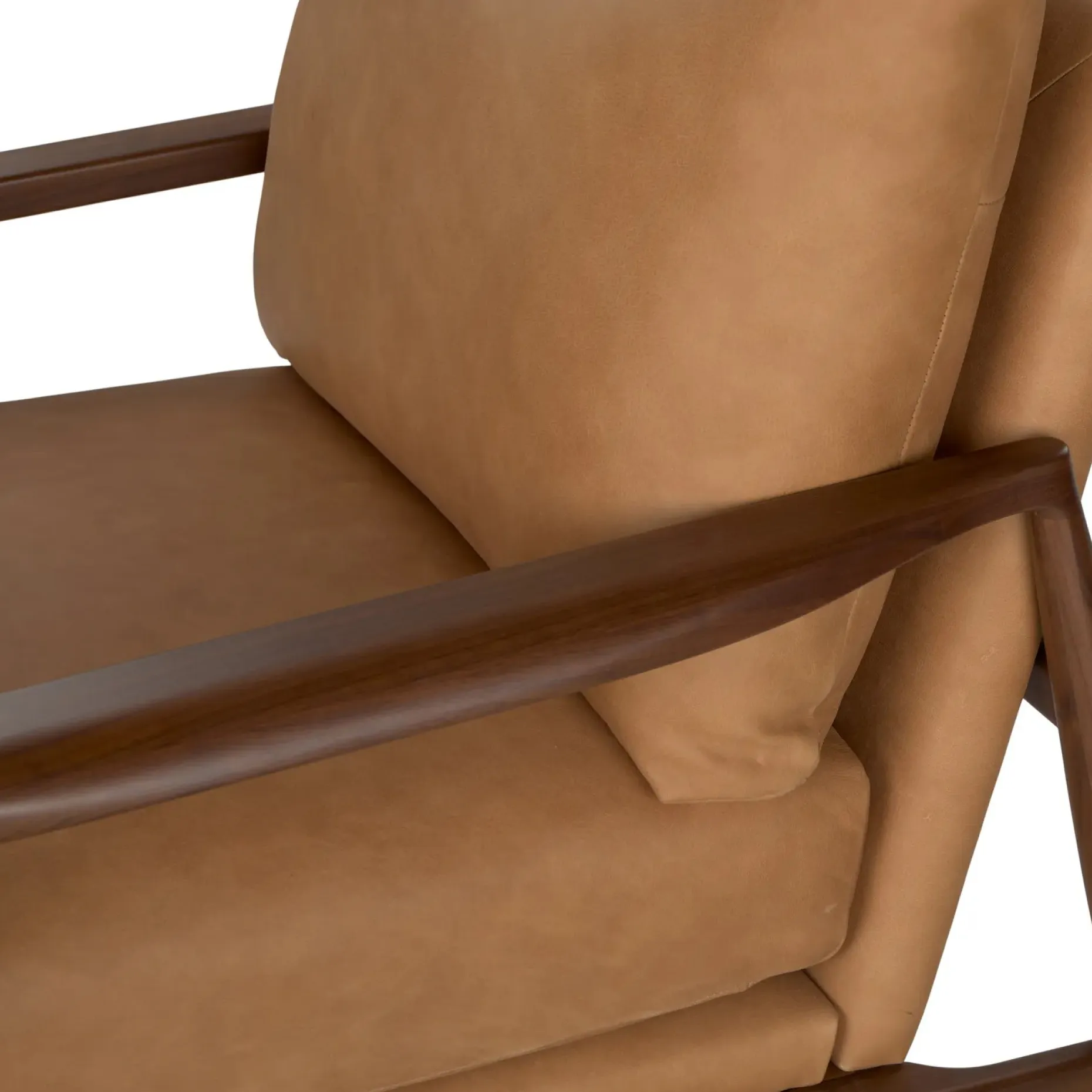 Bavel 28.5" Leather Lounge Chair - Charme Tan