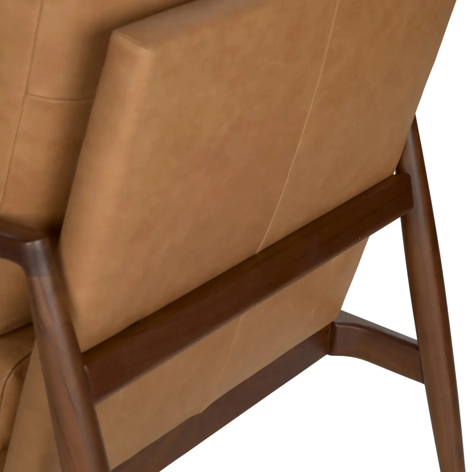Bavel 28.5" Leather Lounge Chair - Charme Tan