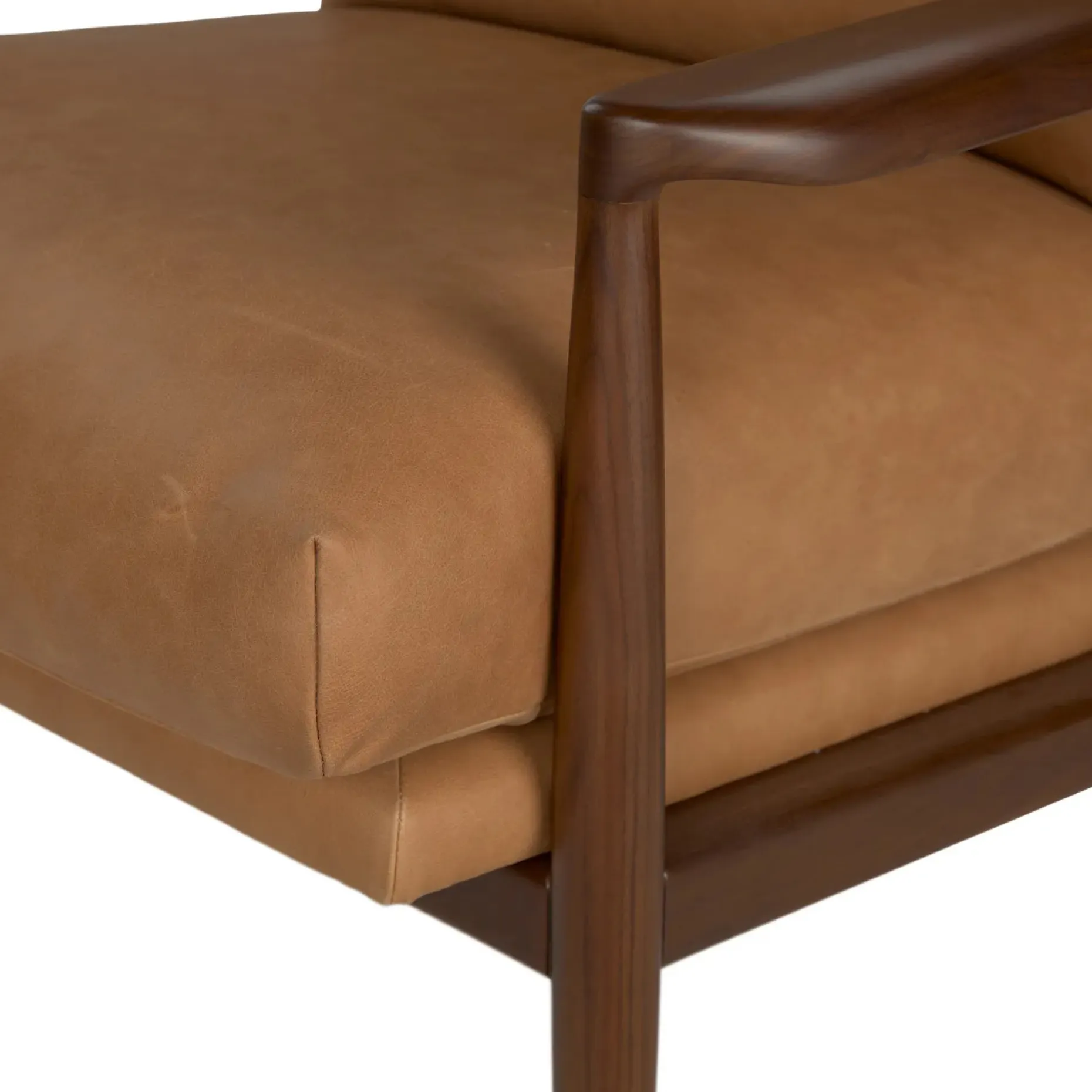 Bavel 28.5" Leather Lounge Chair - Charme Tan