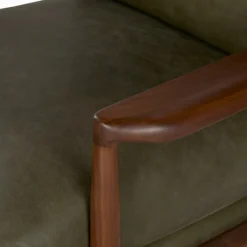 Bavel 28.5" Leather Lounge Chair - Charme Green