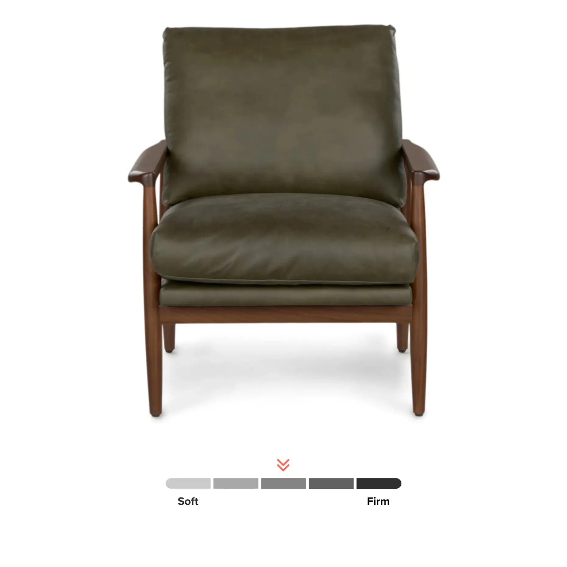 Bavel 28.5" Leather Lounge Chair - Charme Green