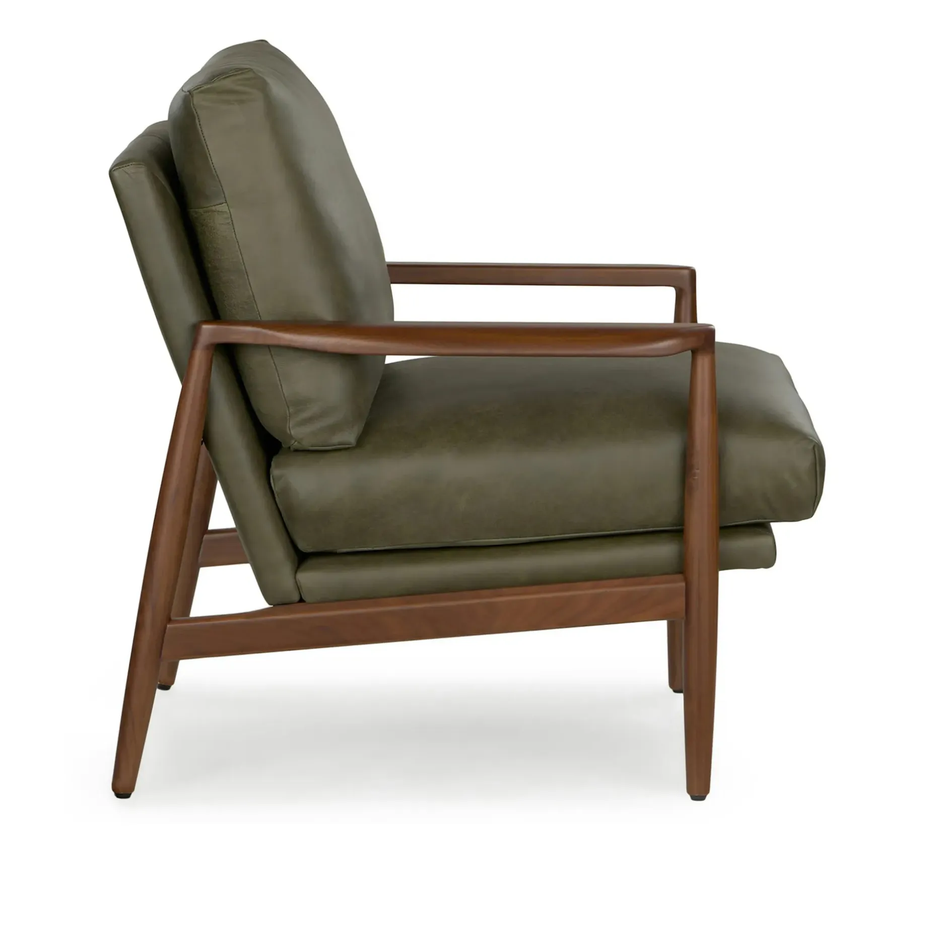 Bavel 28.5" Leather Lounge Chair - Charme Green
