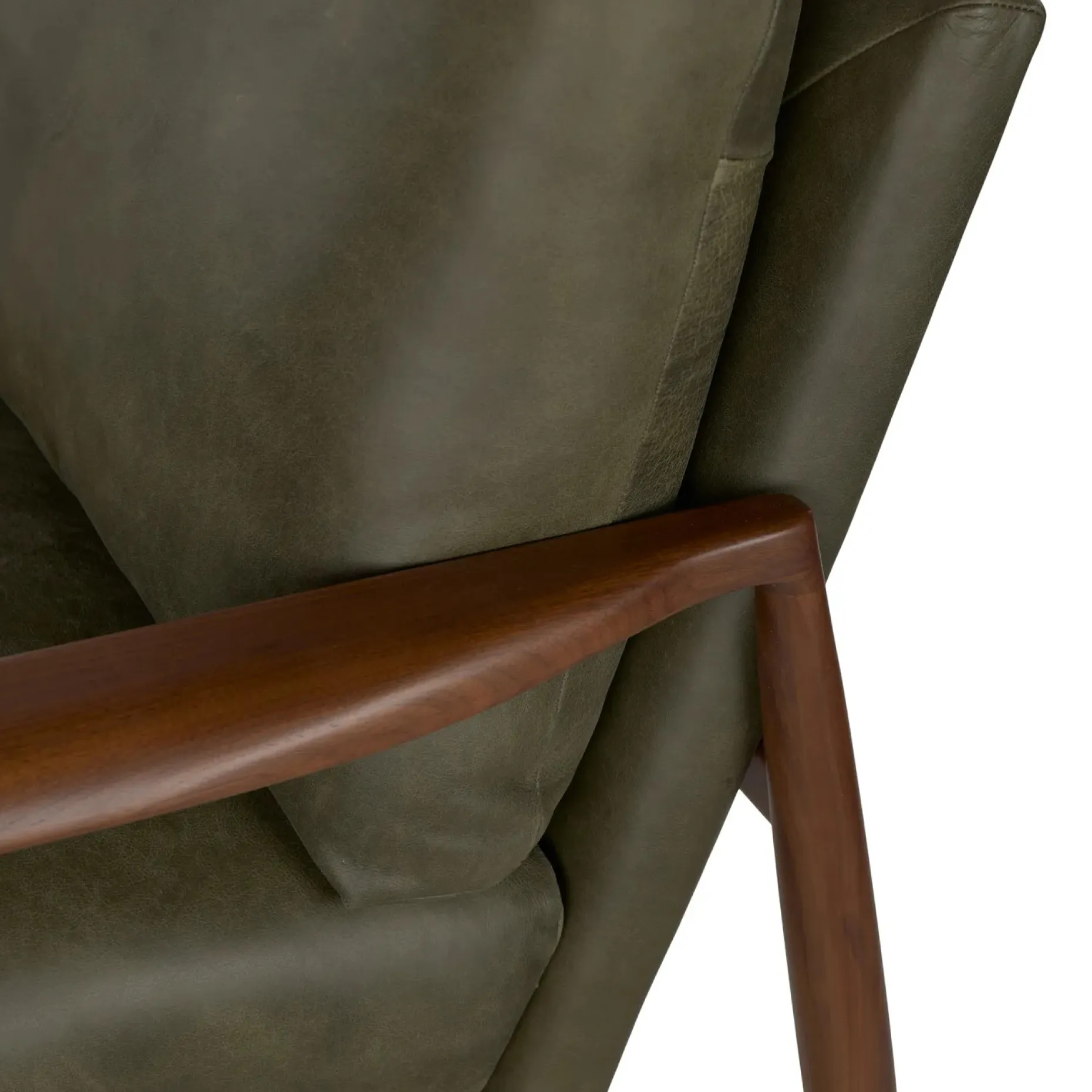 Bavel 28.5" Leather Lounge Chair - Charme Green