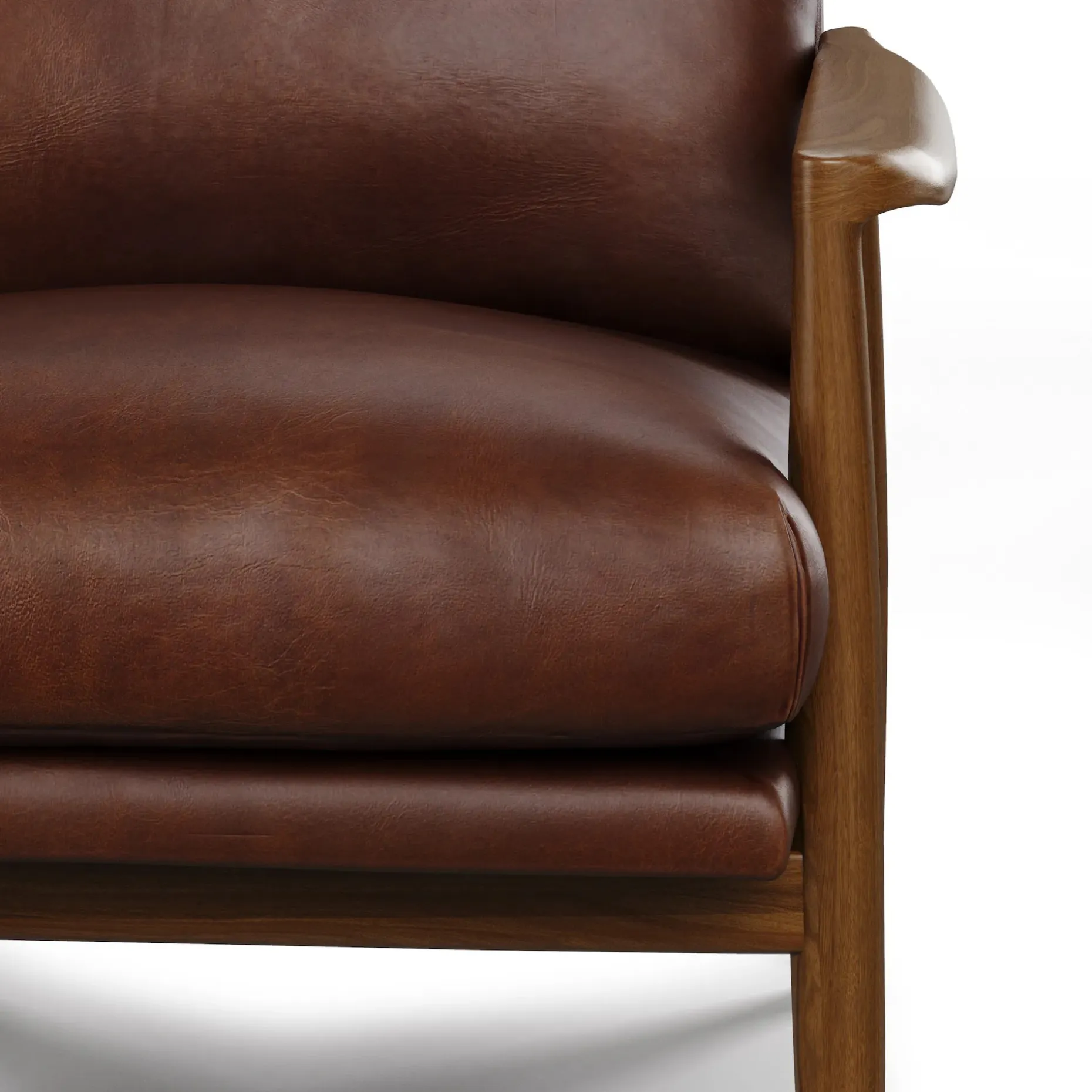 Bavel 28.5" Leather Lounge Chair - Indiana Brown