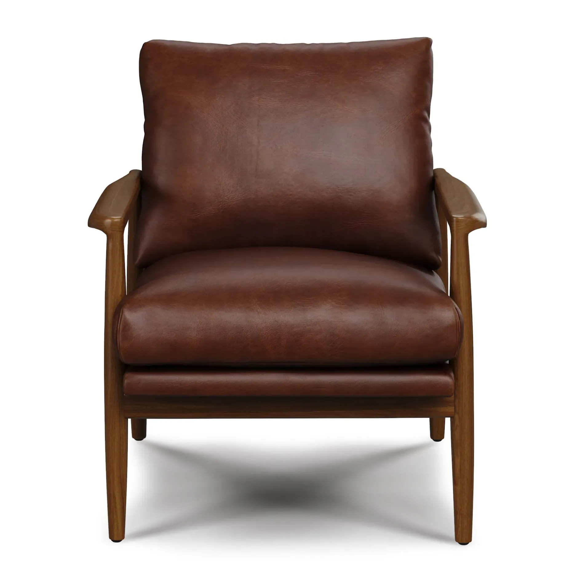 Bavel 28.5" Leather Lounge Chair - Indiana Brown