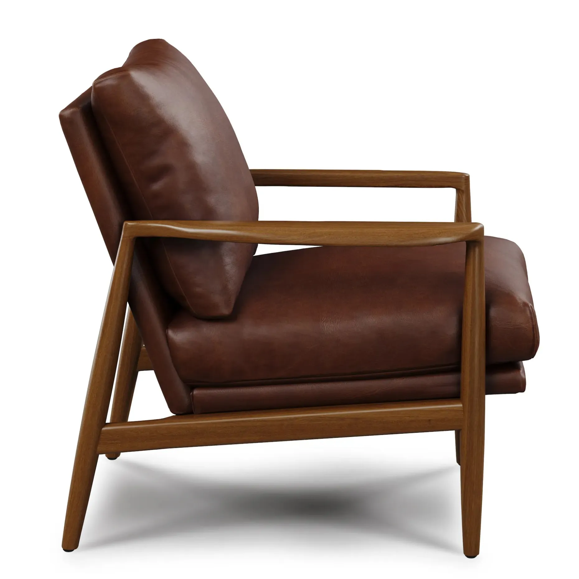Bavel 28.5" Leather Lounge Chair - Indiana Brown