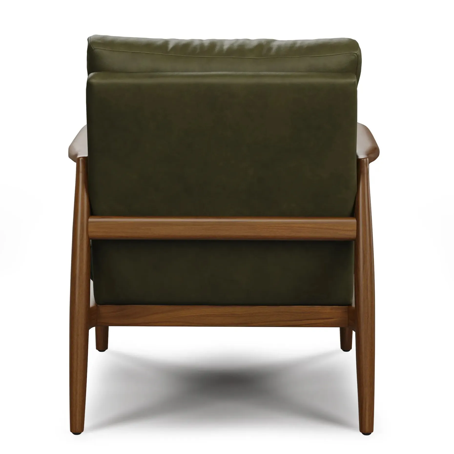Bavel 28.5" Leather Lounge Set - Walnut and Charme Green