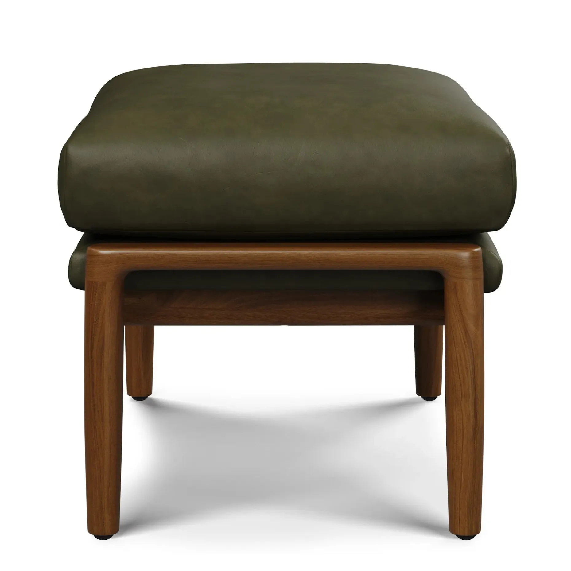 Bavel 28.5" Leather Lounge Set - Walnut and Charme Green
