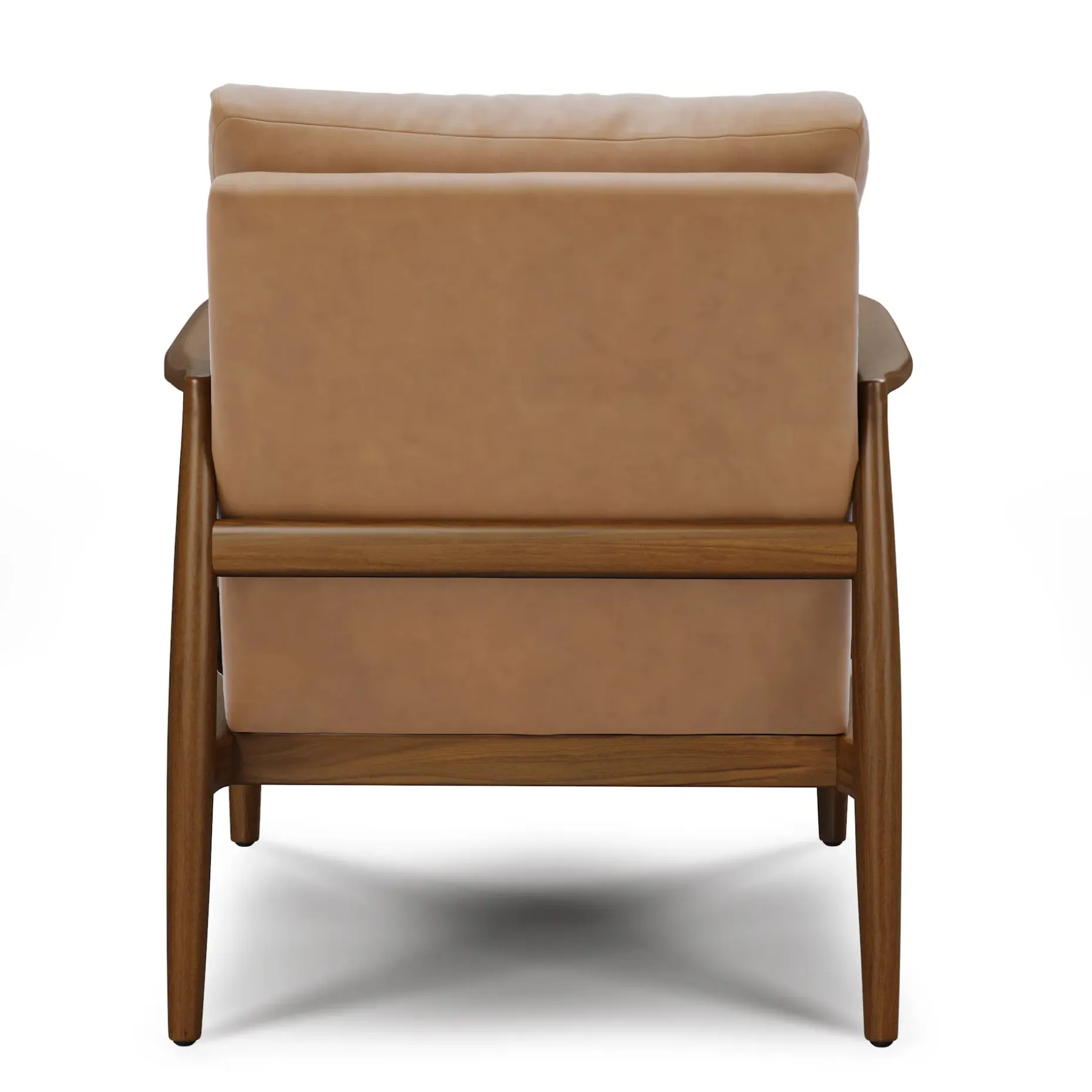 Bavel 28.5" Leather Lounge Set - Walnut and Charme Tan