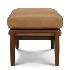 Bavel 25" Leather Ottoman - Charme Tan