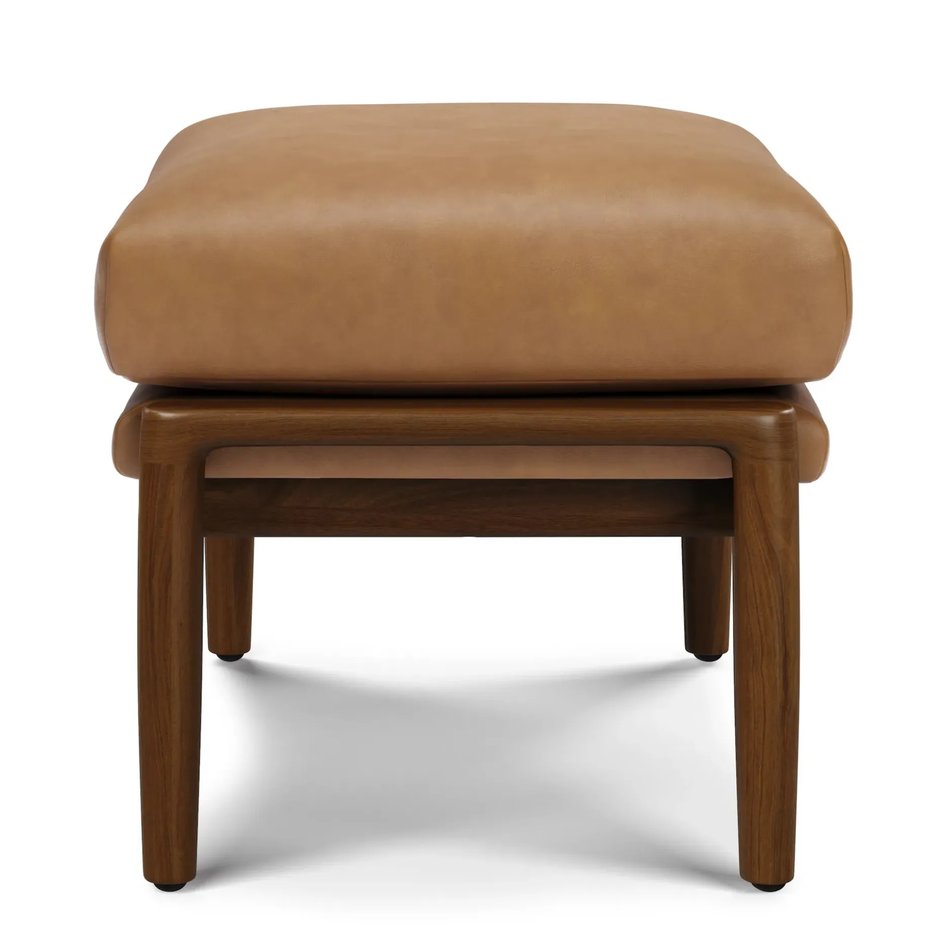 Bavel 25" Leather Ottoman - Charme Tan