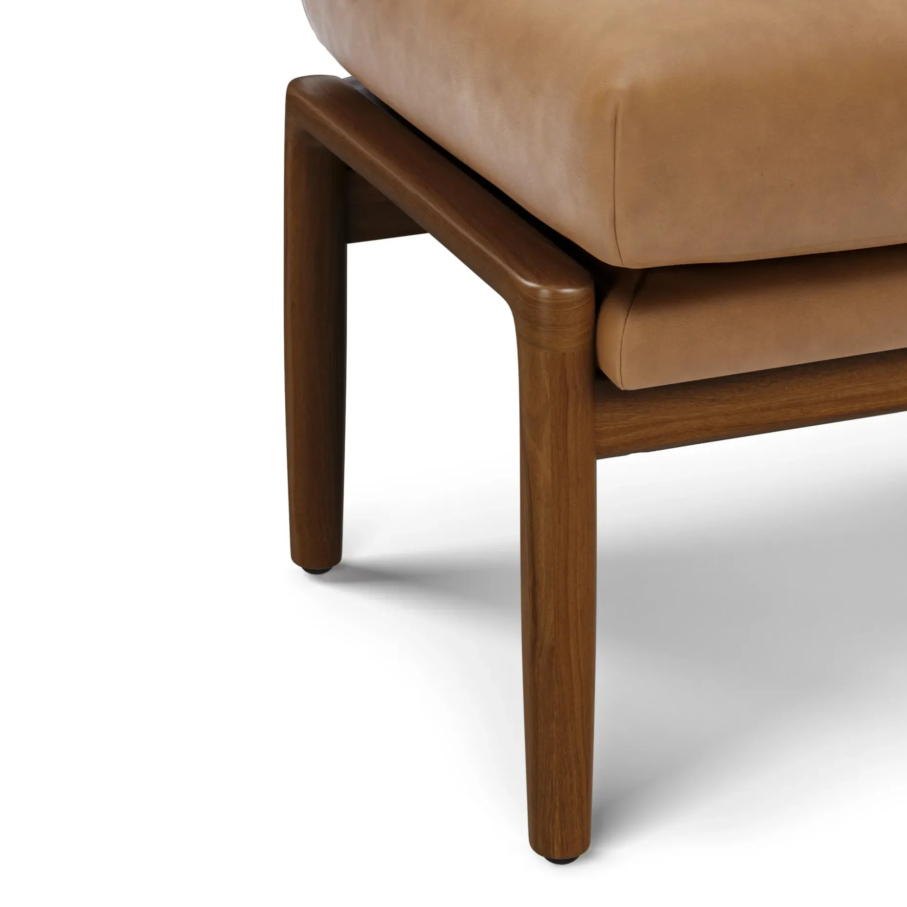 Bavel 25" Leather Ottoman - Charme Tan