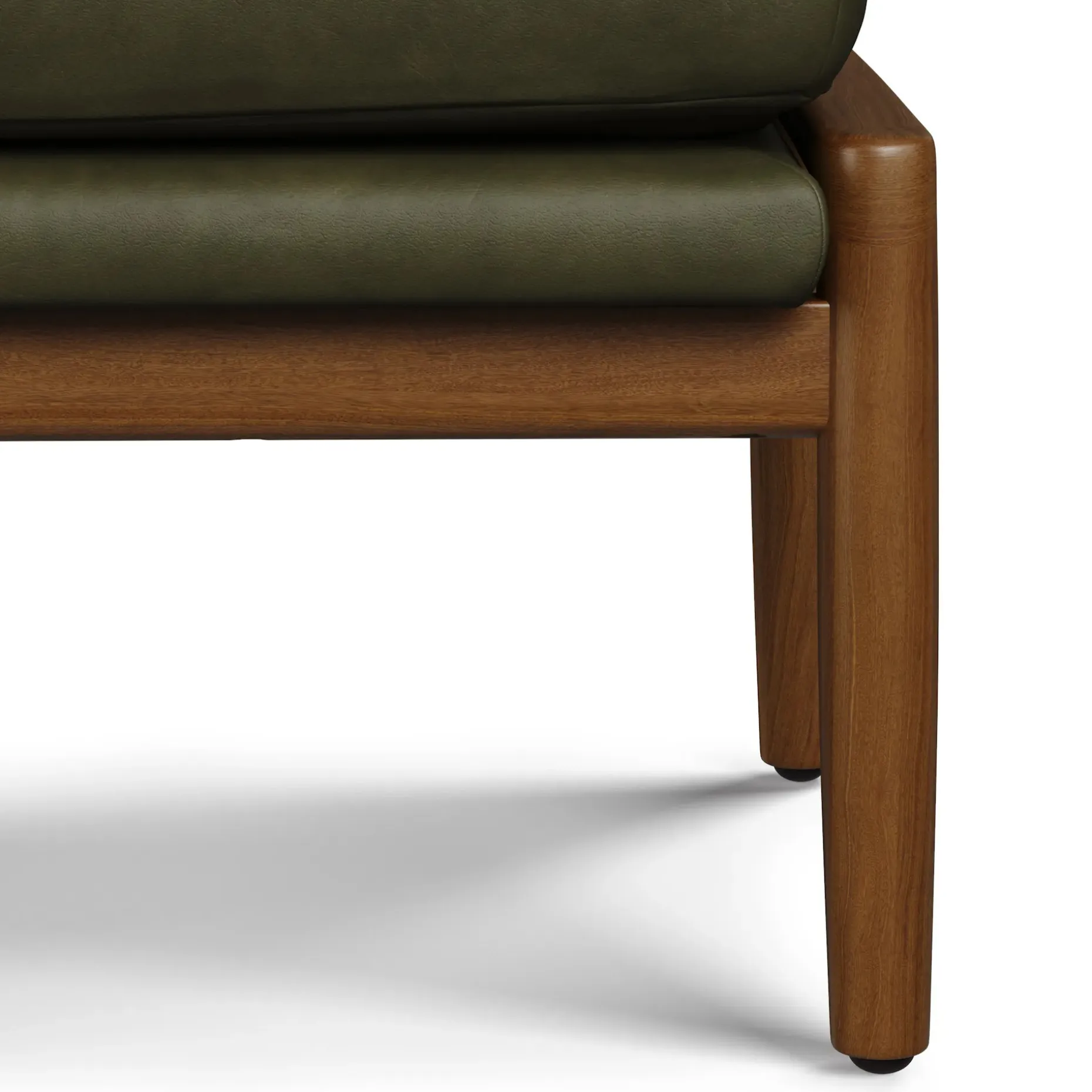 Bavel 25" Leather Ottoman - Charme Green