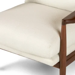 Bavel 28.5" Lounge Chair - Walnut and Field Ivory