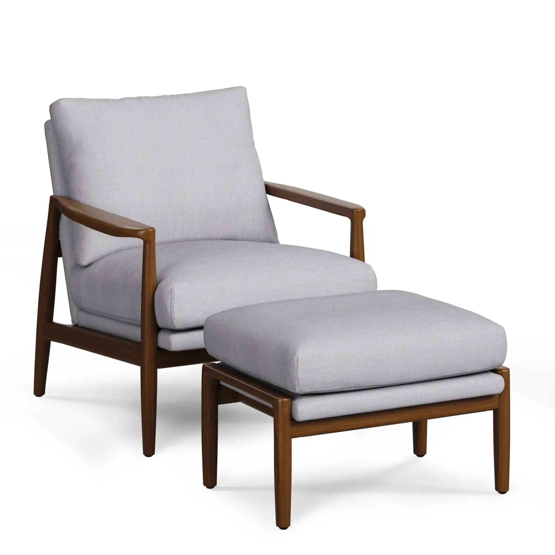 Bavel 28.5" Lounge Set - Walnut and Field Gray