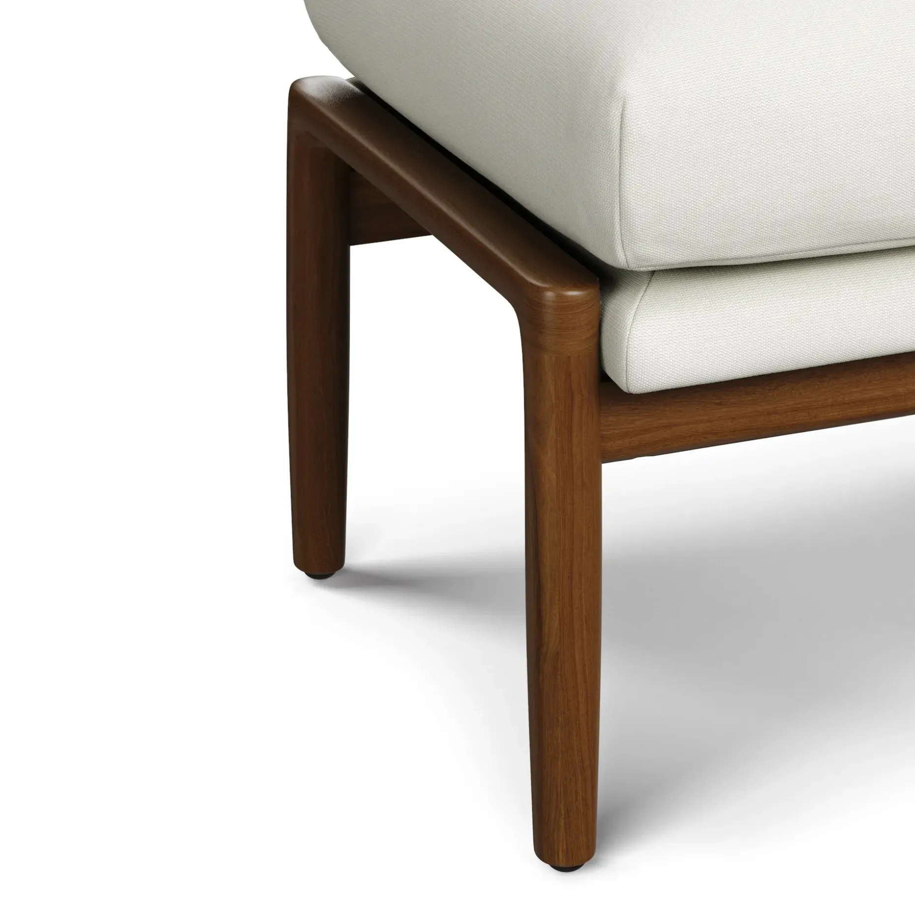 Bavel 25" Ottoman - Walnut and Field Ivory