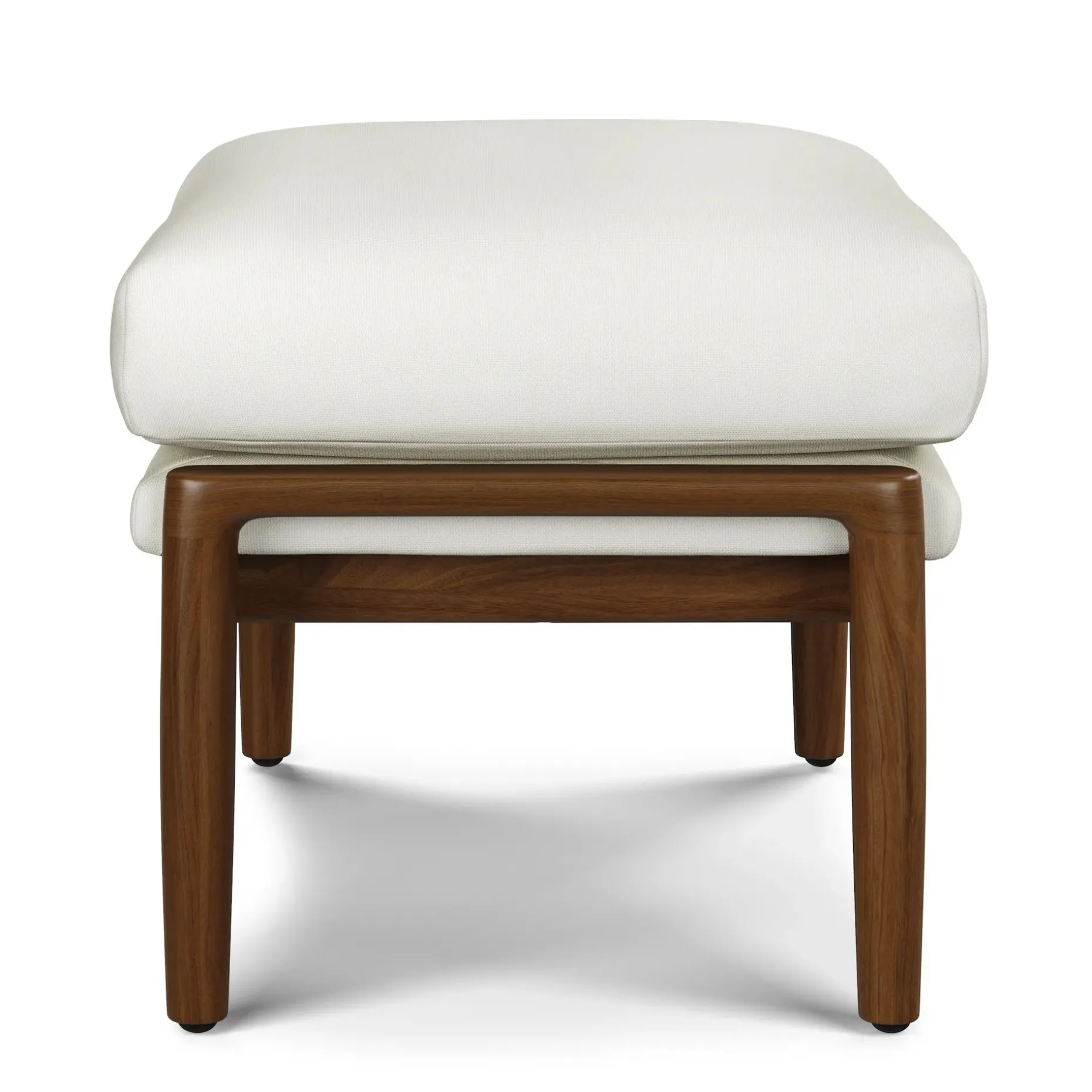 Bavel 25" Ottoman - Walnut and Field Ivory
