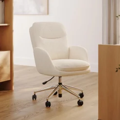 Bea Executive Office Chair - Ivory Wool Bouclé