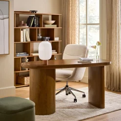 Bea Executive Office Chair - Ivory Wool Bouclé