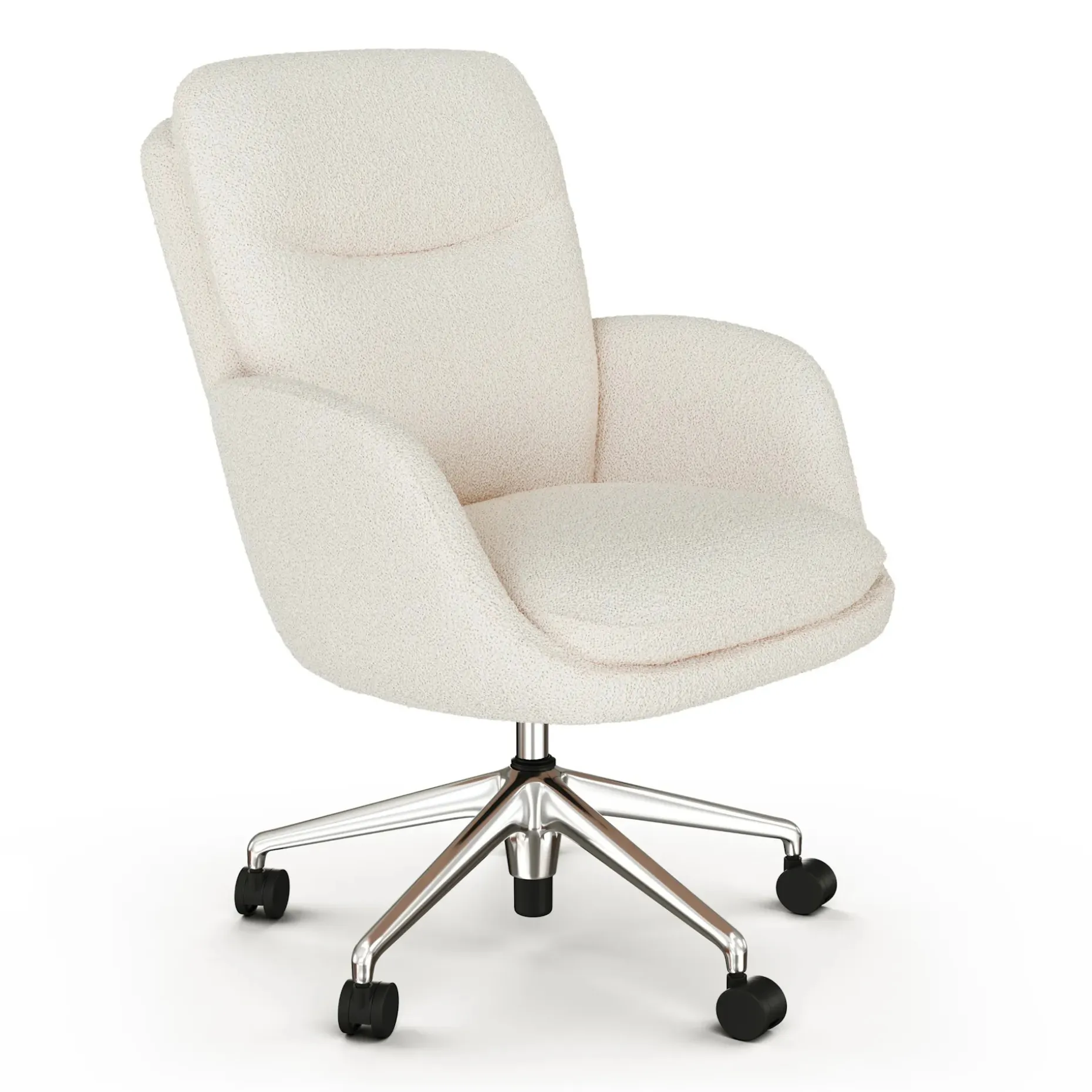 Bea Executive Office Chair - Ivory Wool Bouclé