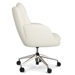 Bea Executive Office Chair - Ivory Wool Bouclé