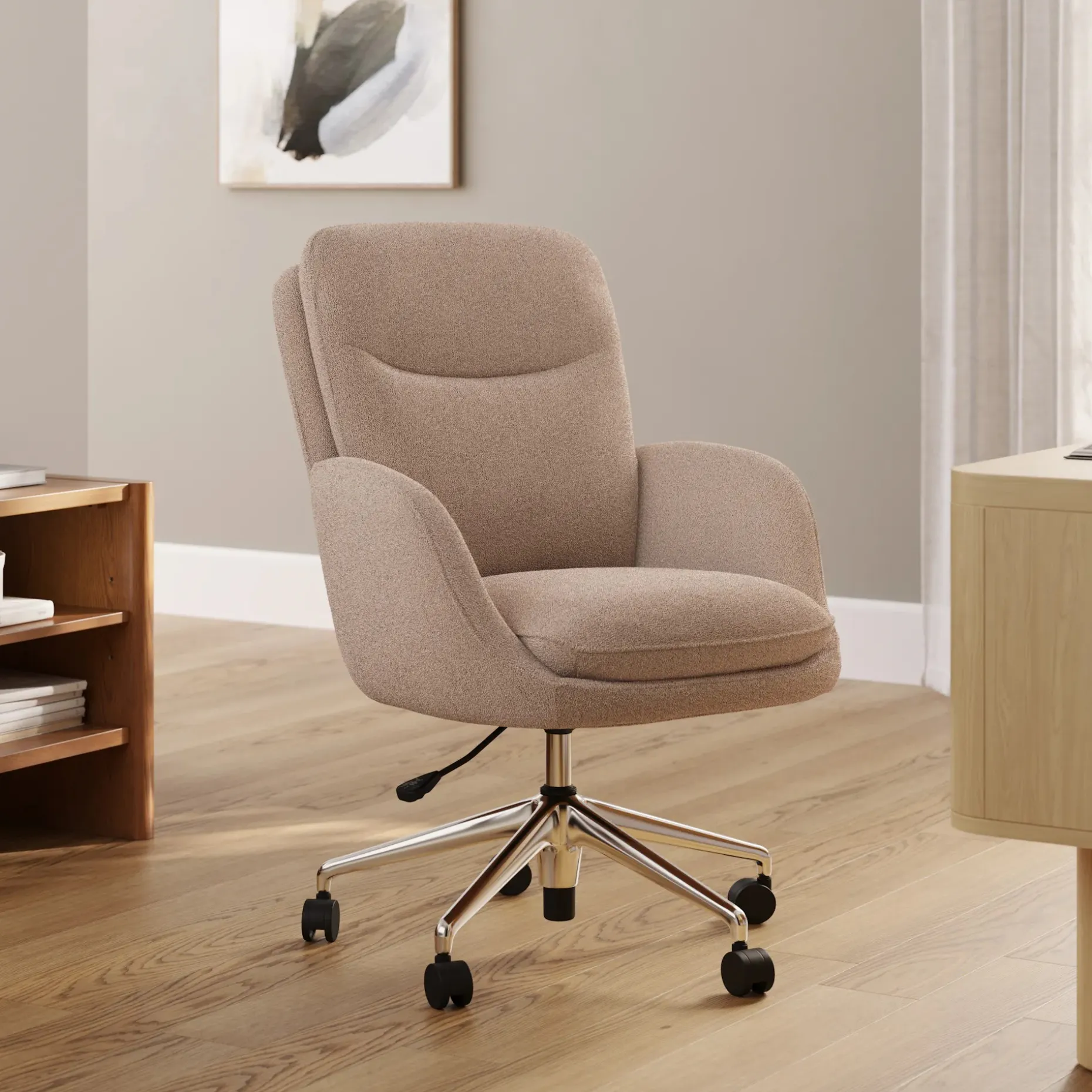 Bea Executive Office Chair - Sandstone Wool Bouclé