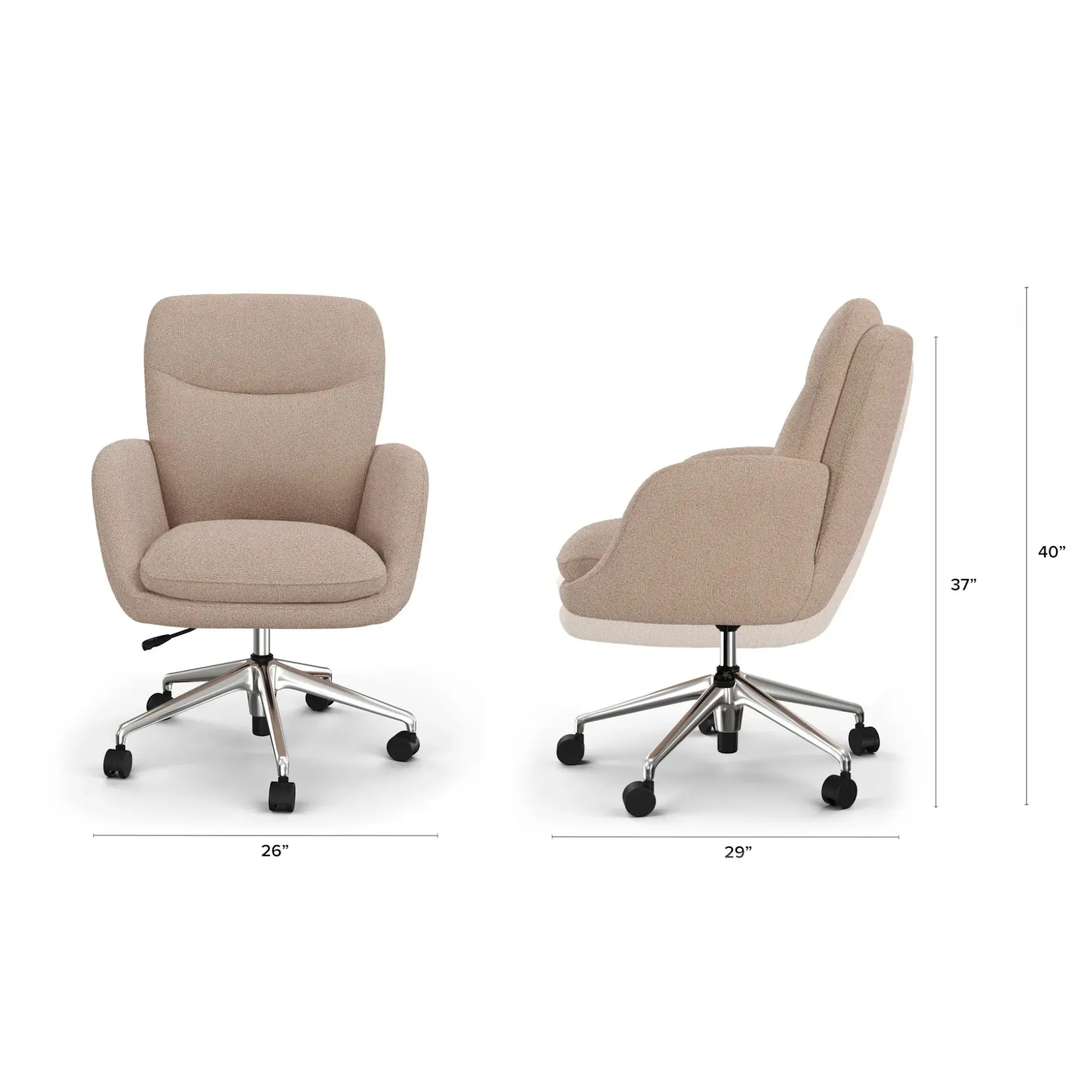 Bea Executive Office Chair - Sandstone Wool Bouclé