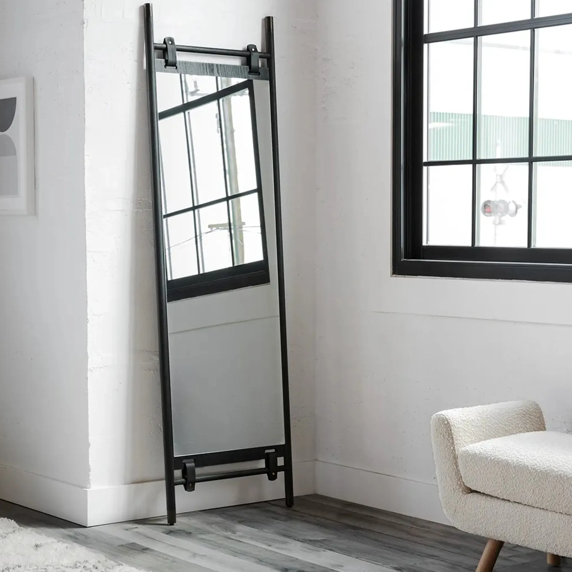 Beau Floor Mirror - Black