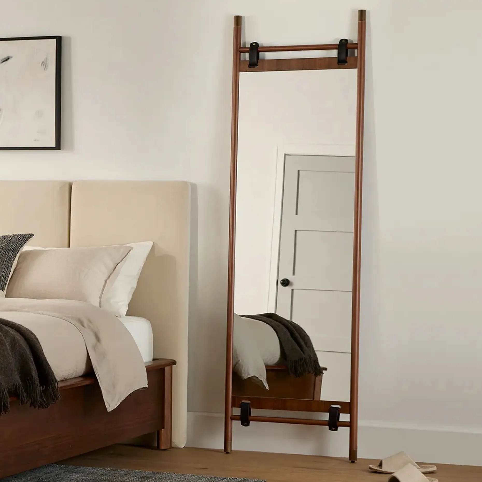 Beau Floor Mirror - Walnut