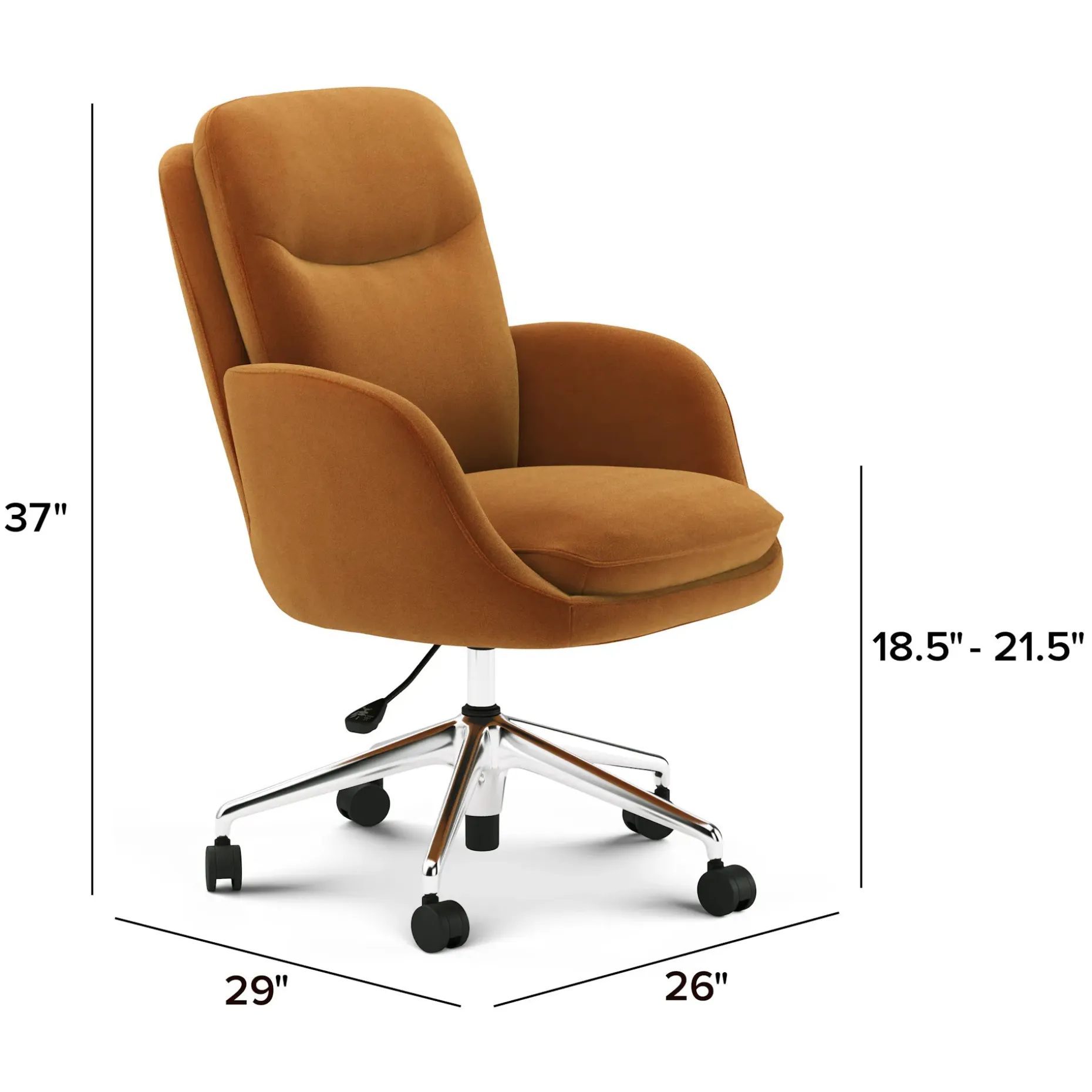 Bea Velvet Executive Office Chair - Hale Camel