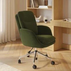 Bea Velvet Executive Office Chair - Hale Oakmoss