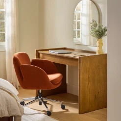 Bea Velvet Office Chair - Hale Rust