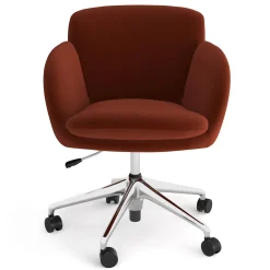 Bea Velvet Office Chair - Hale Rust