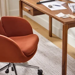 Bea Velvet Office Chair - Hale Rust