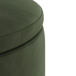 Benson 23.5" Velvet Storage Ottoman - Hale Fir Green
