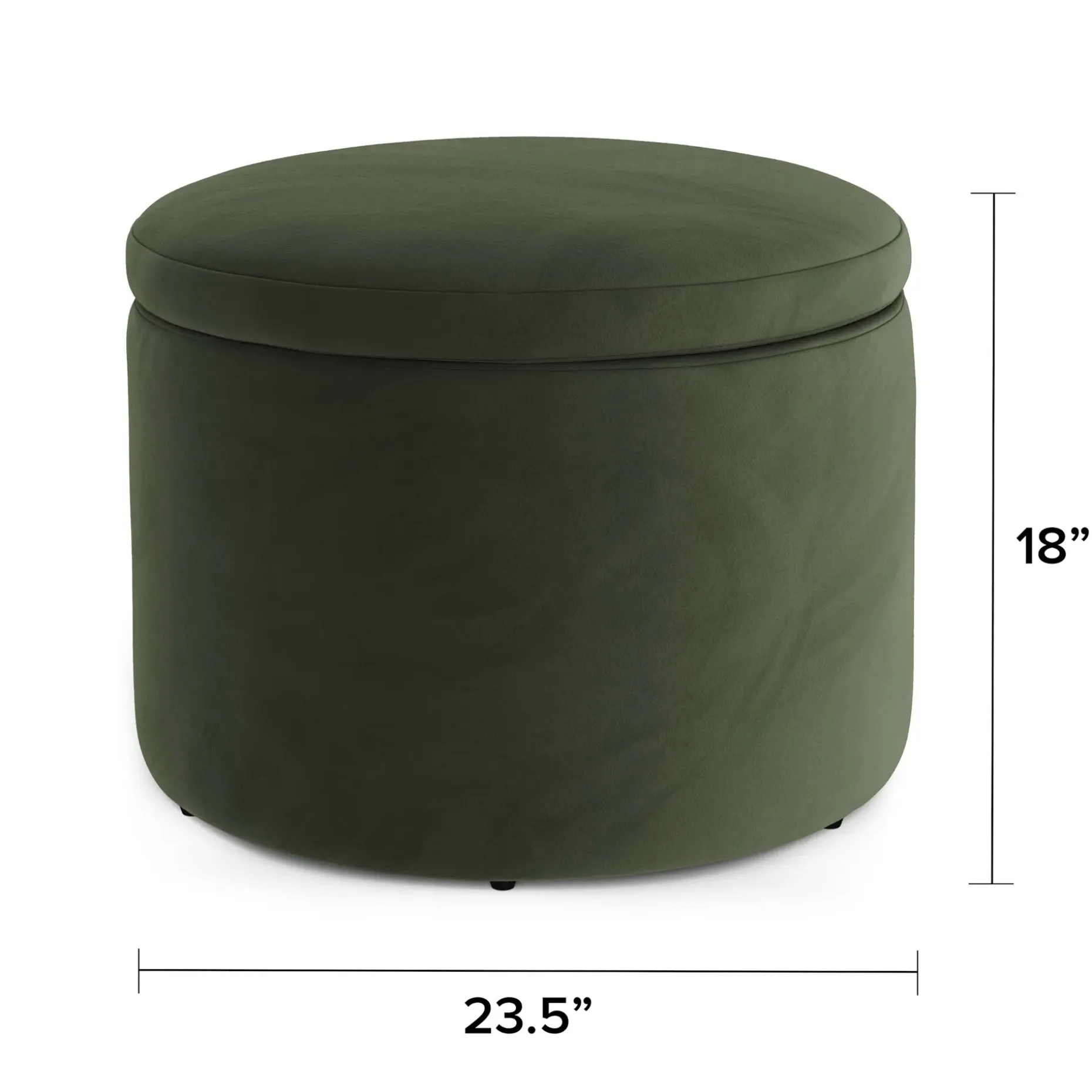 Benson 23.5" Velvet Storage Ottoman - Hale Fir Green